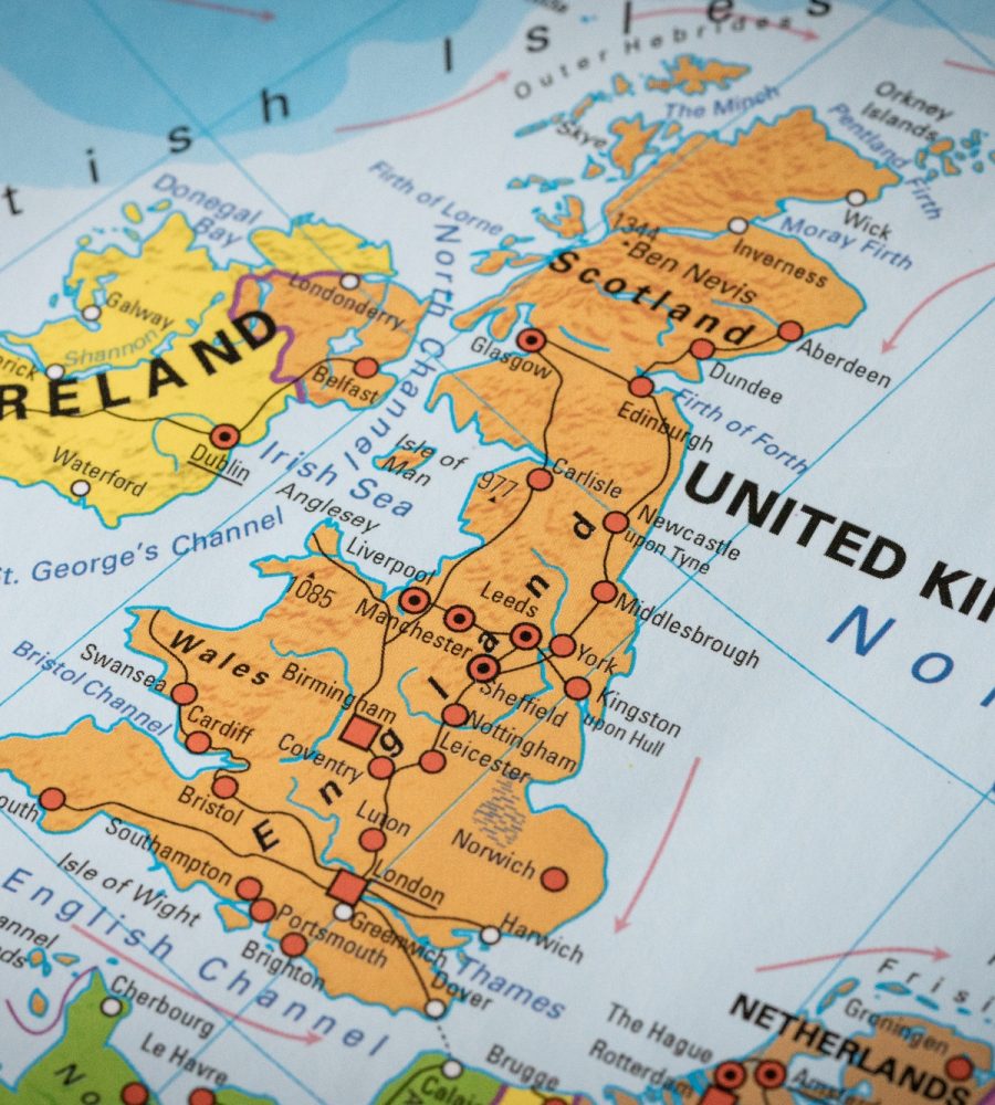 map of Ireland and United Kingdom